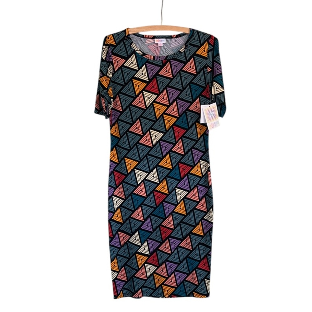 NWT LuLaRoe Julia Multicolor Geometric Midi Dress